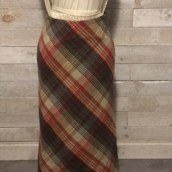 Willi Smith Petite plaid wool flared maxi skirt - Picture 2 of 12